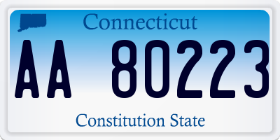 CT license plate AA80223