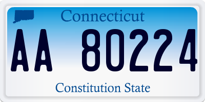 CT license plate AA80224