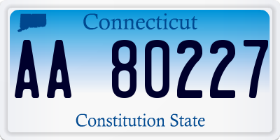 CT license plate AA80227