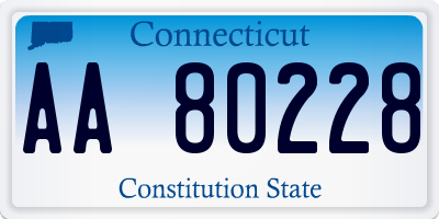 CT license plate AA80228