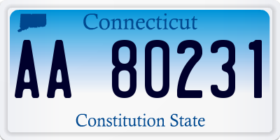 CT license plate AA80231