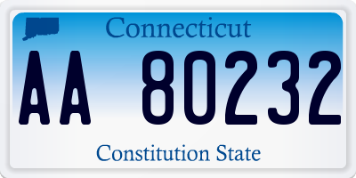 CT license plate AA80232