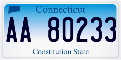 CT license plate AA80233