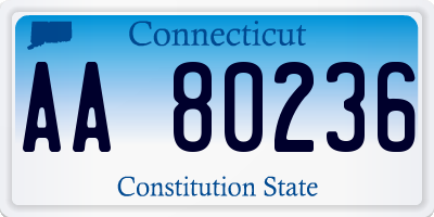 CT license plate AA80236