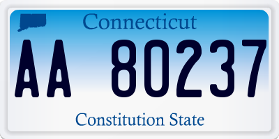 CT license plate AA80237