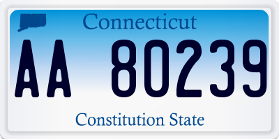 CT license plate AA80239