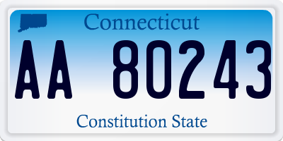 CT license plate AA80243