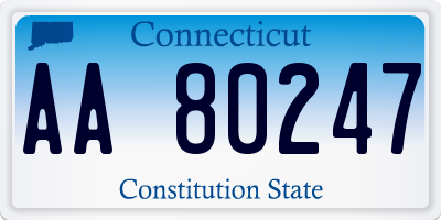 CT license plate AA80247
