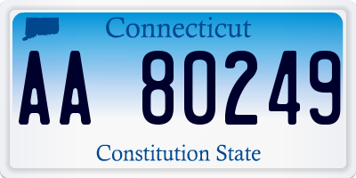 CT license plate AA80249