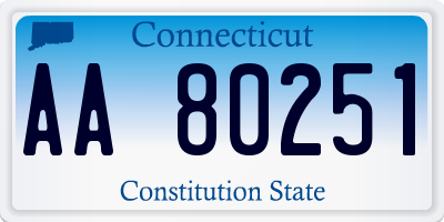 CT license plate AA80251
