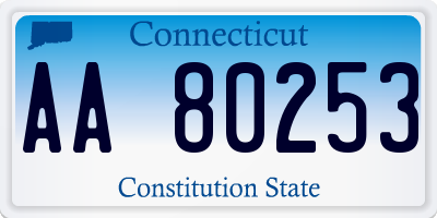 CT license plate AA80253