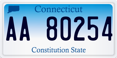 CT license plate AA80254