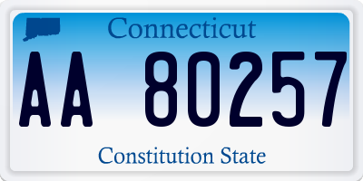 CT license plate AA80257