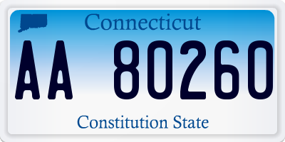 CT license plate AA80260