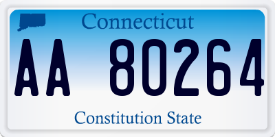 CT license plate AA80264