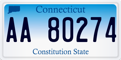 CT license plate AA80274