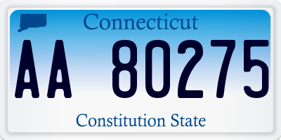 CT license plate AA80275