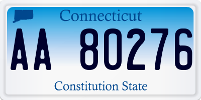CT license plate AA80276
