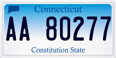 CT license plate AA80277