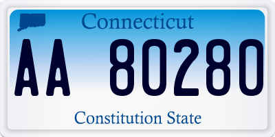 CT license plate AA80280