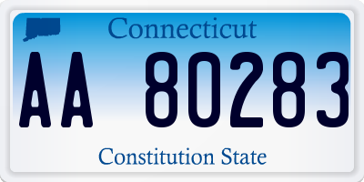 CT license plate AA80283