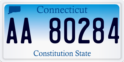 CT license plate AA80284