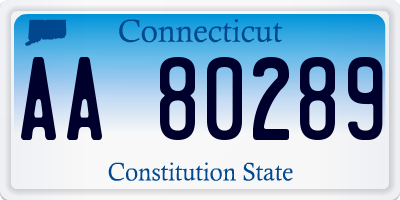 CT license plate AA80289