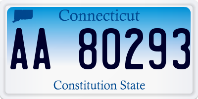 CT license plate AA80293