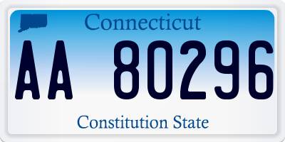 CT license plate AA80296