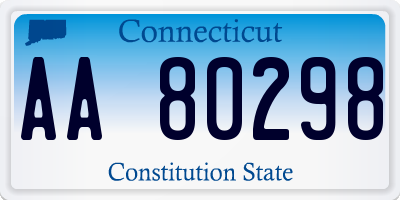 CT license plate AA80298