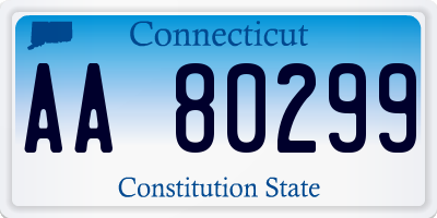 CT license plate AA80299