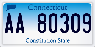 CT license plate AA80309