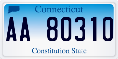 CT license plate AA80310