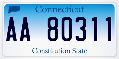 CT license plate AA80311