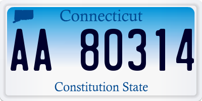 CT license plate AA80314