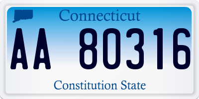 CT license plate AA80316