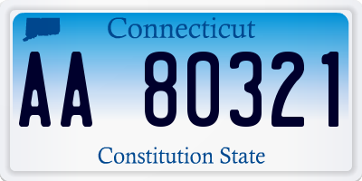 CT license plate AA80321