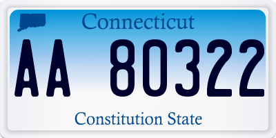 CT license plate AA80322