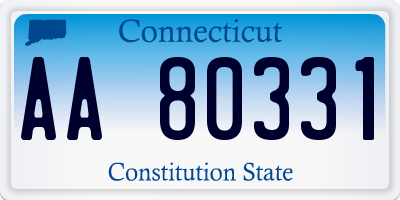 CT license plate AA80331