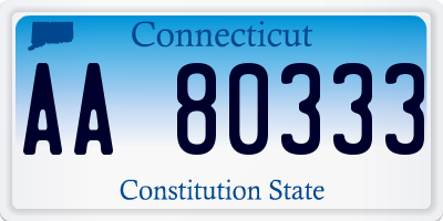 CT license plate AA80333