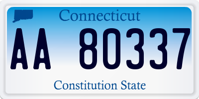 CT license plate AA80337