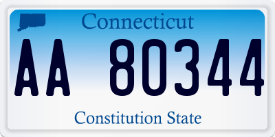 CT license plate AA80344
