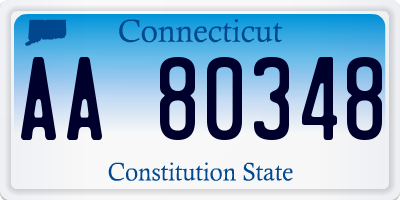 CT license plate AA80348