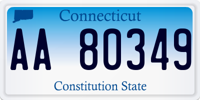 CT license plate AA80349