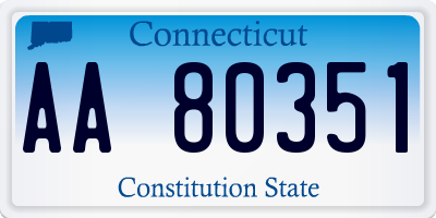 CT license plate AA80351