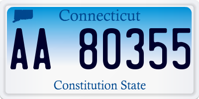 CT license plate AA80355