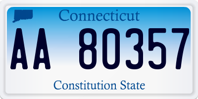 CT license plate AA80357