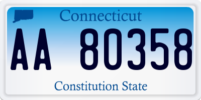 CT license plate AA80358