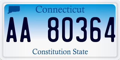 CT license plate AA80364