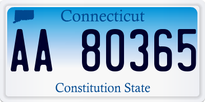 CT license plate AA80365